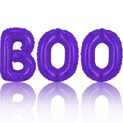 Purple Halloween Balloons BOO Balloon Letters Banner Balloons for Halloween Themed Party Decoration Supplies Birthday Decoration Decor Ballons Arch Kits Party Balloon Set 3pcs