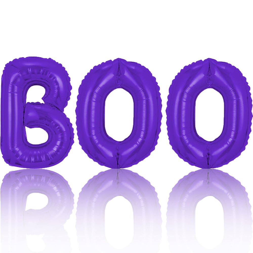 Purple Halloween Balloons BOO Balloon Letters Banner Balloons for Halloween Themed Party Decoration Supplies Birthday Decoration Decor Ballons Arch Kits Party Balloon Set 3pcs
