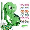 Dinosaur Piata for Boys, Piata de Dinosaurio para nios with 12pcs Paper Glasses, Confetti, Wood Stick and Blindfold, Dino Piata for Birthday Party Decorations (16"*13"*3.5") view 1