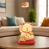 Lucky Cat, Solar Powered Cute Waving Cat, Lucky Cat Waving Arm Set,Vivid and Lovely Chinese Cat,Solar Fortune Cat Statue Decorations for Front Desk Car Business Openings (Yellow) view 3
