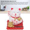 Lucky Cat, Solar Powered Cute Waving Cat, Lucky Cat Waving Arm Set,Vivid and Lovely Chinese Cat,Solar Fortune Cat Statue Decorations for Front Desk Car Business Openings (White) view 2