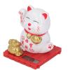 Lucky Cat, Solar Powered Cute Waving Cat, Lucky Cat Waving Arm Set,Vivid and Lovely Chinese Cat,Solar Fortune Cat Statue Decorations for Front Desk Car Business Openings (White) view 3
