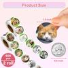 UVUXO 600 Pcs Cat and Dog Stickers for Kids- 1.5 Inch Round Sticker Roll 16 Tyles Cute Puppy and kitten Kindergarten Teacher Stickers for Kids Birthday Party School Reward Giveaways view 2