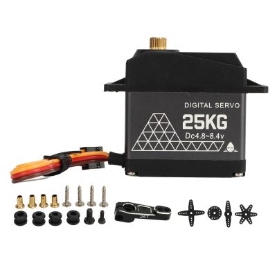 Nurnesy RC Digital Servo 25 kg DC 4.8-8.4 V Ball Bearing Digital Steering Servo for 1/10 1/12 RC Car RC Robot