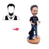 Custom Bobblehead Funny Figurine of a Man with Fishes Best Dad Ever T-Shirt Toy for Private Collectibles Sculpture Each nches Handmade Clay bobbleheads view 2