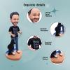 Custom Bobblehead Funny Figurine of a Man with Fishes Best Dad Ever T-Shirt Toy for Private Collectibles Sculpture Each nches Handmade Clay bobbleheads view 3