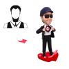 Custom Bobbleheads Happy Jeans Figurine, Smiling Man in Suit and Cap, 8 x 6 x 4 inches Toy for Private Collectibles Sculpture Handmade Clay bobbleheads view 4