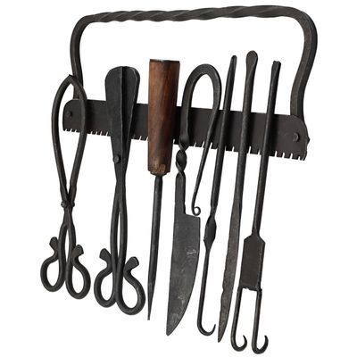 Armory Replicas Medieval Medical Surgical Kit 8-Piece Replica Set with Metal Tools Historical Medical Equipment with Carrying Bag