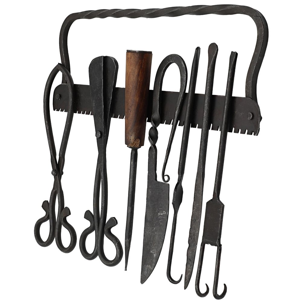 Armory Replicas Medieval Medical Surgical Kit 8-Piece Replica Set with Metal Tools Historical Medical Equipment with Carrying Bag
