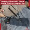 Armory Replicas Medieval Medical Surgical Kit 8-Piece Replica Set with Metal Tools Historical Medical Equipment with Carrying Bag view 2