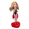 Custom Bobbleheads Happy Singing Pose Beauty Red Outfit Toy for Private Collectibles Sculpture Each nches Pop Star Handmade Clay bobbleheads Figurine view 1