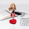 Custom Bobbleheads Happy Singing Pose Beauty Red Outfit Toy for Private Collectibles Sculpture Each nches Pop Star Handmade Clay bobbleheads Figurine view 3