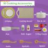 HEY! PLAY! Kids Kitchen Playset - Play Kitchen with Toy Microwave, Sink, Stovetop, Roaster, Utensils and Play Food - Wooden Play Kitchen for Toddlers view 3