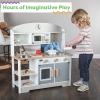 HEY! PLAY! Kids Kitchen Playset - Play Kitchen with Toy Microwave, Sink, Stovetop, Roaster, Utensils and Play Food - Wooden Play Kitchen for Toddlers view 4