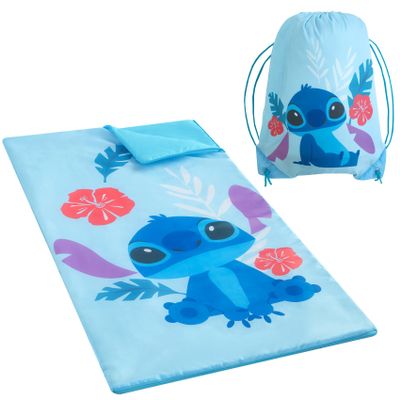 Disney Stitch 2 Piece Slumber Set with Sling Bag and Sleeping Bag with Zip Around Closure, 54"x30"
