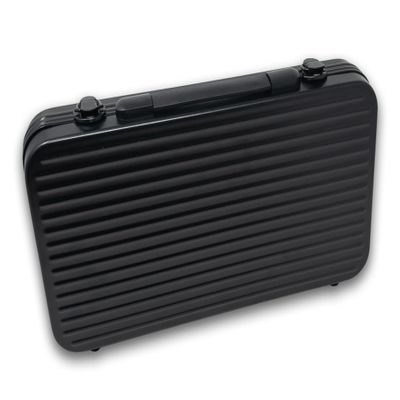 DA VINCI Professional Poker Chip Case, Black Polycarbonate Shell Hard Case with Aluminum Frame, and Strong EVA Rubber Interior Chip Tray (300 Chip Capacity)
