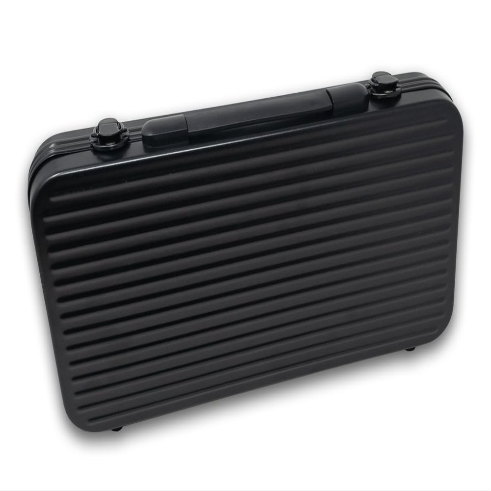 DA VINCI Professional Poker Chip Case, Black Polycarbonate Shell Hard Case with Aluminum Frame, and Strong EVA Rubber Interior Chip Tray (300 Chip Capacity)