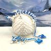 3D Printed Dragons With Egg, Articulated Baby Dragon, White and Blue Cherry Blossom, Fidget ADHD Autism Toy MCD-017-004-WB-WE view 1