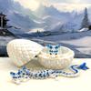 3D Printed Dragons With Egg, Articulated Baby Dragon, White and Blue Cherry Blossom, Fidget ADHD Autism Toy MCD-017-004-WB-WE view 3