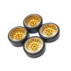 1/28 RC Car Spare Parts Metal Upgrade 27mm Two Width Two Narrow Drift Wheel Tyre(Black) view 3