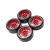 1/28 RC Car Spare Parts Metal Upgrade 27mm Two Width Two Narrow Drift Wheel Tyre(Black) view 4