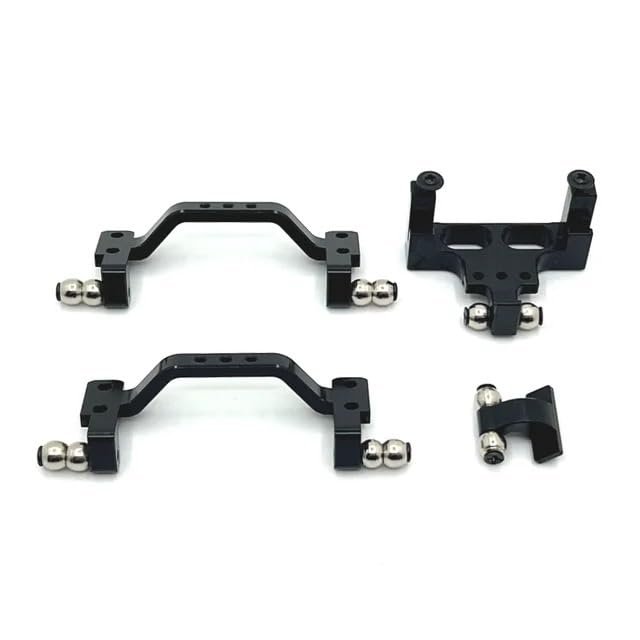 Metal Upgrade Front and Rear Rod Seat Servo Fixed Seat for WPL 1/16 C64 RC Car Parts(Black)