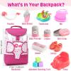 TUZT Baby Doll Accessories Playset, Baby Doll Care Toys with Changing Bag Backpack Feeding Set Doll Nappies Bottle Bath, Birthday Toys for Kids Girls (Doll Not Included) view 2