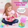 TUZT Baby Doll Accessories Playset, Baby Doll Care Toys with Changing Bag Backpack Feeding Set Doll Nappies Bottle Bath, Birthday Toys for Kids Girls (Doll Not Included) view 4