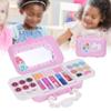 PZLVAME Makeup Toy Facepaint Set Portable Water-Soluble Toy Children Make-up Cosmetic Decoration Toy with 6 Eyeshadows 6 Lip Gloss 3 Blush 2 Lipstick 3 NGA Polish 2 Make-up Brush for Kids(S22606) view 4