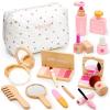 Lonico Wooden Makeup Toy Set for Girls Pretend Play Makeup Kit for Toddlers 3-5 with Eyeshadow/ Mascara/ Perfume/ Blush/ Mirror/ Bag, Birthday Gifts for Girls Toys Kids Aged 3 4 5 6 7 8 view 1