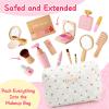 Lonico Wooden Makeup Toy Set for Girls Pretend Play Makeup Kit for Toddlers 3-5 with Eyeshadow/ Mascara/ Perfume/ Blush/ Mirror/ Bag, Birthday Gifts for Girls Toys Kids Aged 3 4 5 6 7 8 view 4