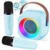 Two3Sevens Mini Karaoke Machine for Kids | Pre-Loaded 25 Kids Songs | Bluetooth Speaker, 2 Wireless Microphones | Ages 3, 4, 5, 6, 7+ Year Old Birthday Gift | Toy for Girls, Boys, Toddler view 1