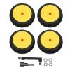 4pcs RC Front Rear Tire Set, RC Rubber Tires Plastic Wheels with 17mm Hex for 1/8 Off Road Car (Yellow view 1