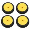 4pcs RC Front Rear Tire Set, RC Rubber Tires Plastic Wheels with 17mm Hex for 1/8 Off Road Car (Yellow view 2