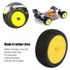 4pcs RC Front Rear Tire Set, RC Rubber Tires Plastic Wheels with 17mm Hex for 1/8 Off Road Car (Yellow view 4