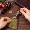 GORGECRAFT Natural Carnelian Magic Sweeper Broom Mini Broom Halloween Display Decor Faux Amethyst Crystal Witches Broomstick Witches Accessory for Costume Cosplay Party Cleaning Bedroom Office Home view 3