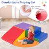 HONEY JOY Toddler Climbing Toys Indoor, 4-Piece Soft Climbing Foam Block Activity Play Structure, Gym Equipment for Child Development, Waterproof & Easy to Clean Climb and Crawl Playset, Gift (Red) view 4