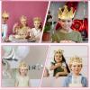 SENONAPO 50 Pcs Foam Crowns Kids Princess Tiaras Crowns Bulk with 2 Styles DIY Diamond Sticker Making Kits for Kids Birthday Party Supplies view 4