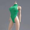 Panchitalk 1/6 Sacle Female Bodysuit Sleeveless Zipper Jumpsuit Clothing for 12" Action Figure Body Doll Clothes(Light Blue) view 2