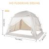 Bed Tents Canopy BedPrivacy Dream Tent for Cozy Indoor Sleeping, Light-Reducing,and Breathable, with 4 Doors Floor Tent BedAvailable in Twin, Full, and Queen Sizes (Gray, Twin) view 2