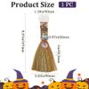 GORGECRAFT Natural Rose Quartz Magic Sweeper Mini Broom Halloween Decorations Faux Amethyst Crystal Witches Broomstick Witches Accessory for Costume Cosplay Party Cleaning Bedroom Office Home Decor view 2