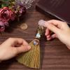 GORGECRAFT Natural Rose Quartz Magic Sweeper Mini Broom Halloween Decorations Faux Amethyst Crystal Witches Broomstick Witches Accessory for Costume Cosplay Party Cleaning Bedroom Office Home Decor view 3