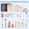 Joylike Wooden Doctor Playset, Kids Doctor Kits with 15PCS Accessories,Dr Pretend Playset for Kids/Toddlers Ages 3-5 6-8 view 2