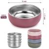 ShineMe 4 pack Toddler Bowls, 5 Inches Wide Stainless Steel Bowls for Kids with Removable Colorful Silicone Sleeve, Unbreakable Baby Bowls for Candy, Soup, Salad, Yogurt, Ice Cream, Snacks... view 2