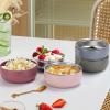 ShineMe 4 pack Toddler Bowls, 5 Inches Wide Stainless Steel Bowls for Kids with Removable Colorful Silicone Sleeve, Unbreakable Baby Bowls for Candy, Soup, Salad, Yogurt, Ice Cream, Snacks... view 3