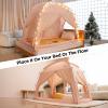 Bed Tents Canopy BedPrivacy Dream Tent for Cozy Indoor Sleeping, Light-Reducing,and Breathable, with 4 Doors Floor Tent BedAvailable in Twin, Full, and Queen Sizes (Pink, Twin) view 3