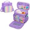 Carrying Case Compatible with Little Tikes Story Dream Machine Books Starter Set, Toy Storage Bag with Handle and Shoulder Strap for Storybook, Character, Accessory, Purple, Bag Only, Patented Design view 1