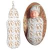 Muishi Violin Musical Notes Newborn Swaddle Blankets Hat Sets Soft Baby Receiving Blanket Swaddle Sack for Baby Shower Infant Boy Girl Gift view 1