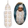 Muishi Violin Musical Notes Newborn Swaddle Blankets Hat Sets Soft Baby Receiving Blanket Swaddle Sack for Baby Shower Infant Boy Girl Gift view 2
