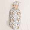 Muishi Violin Musical Notes Newborn Swaddle Blankets Hat Sets Soft Baby Receiving Blanket Swaddle Sack for Baby Shower Infant Boy Girl Gift view 3